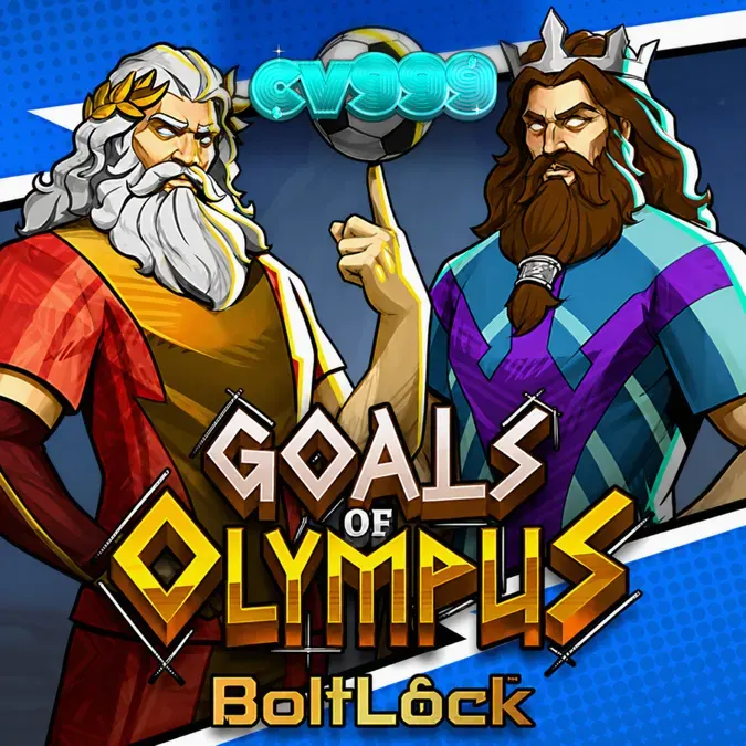 Goals of Olympus BoltLock স্লট গেমের গ্রিড এবং ফুটবল থিমযুক্ত ভিজ্যুয়াল